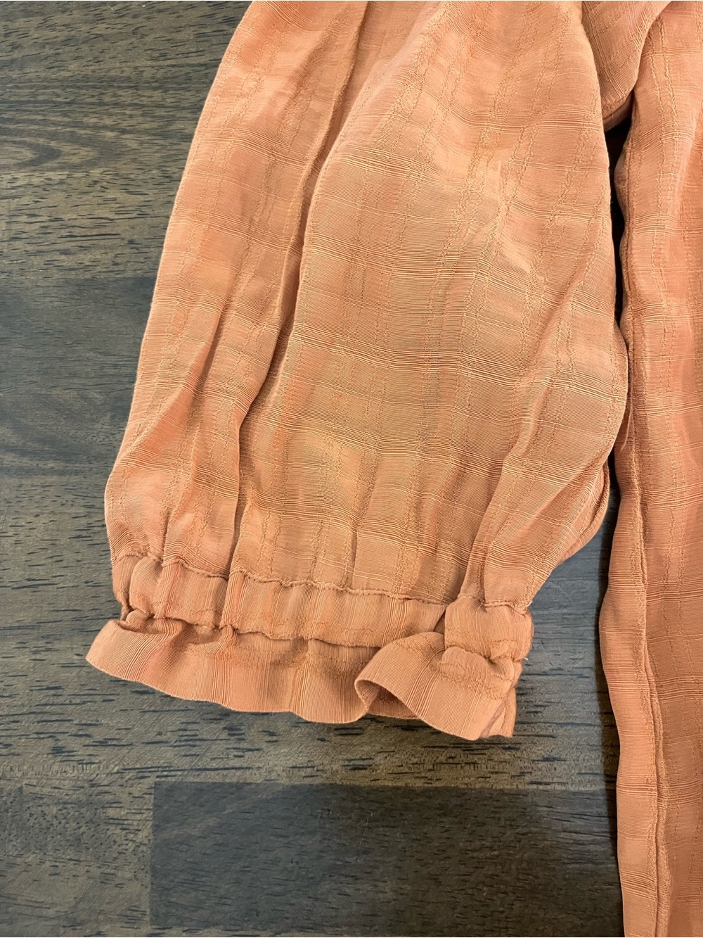 Ann Taylor Factory Off-the-Shoulder Ruched Neckline Blouse Burnt Orange Sz Large - Picture 5 of 8